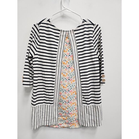Matilda Jane Joanna Gaines Womens Harvest Days Top Small Striped Floral Cottage - Picture 7 of 8